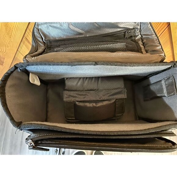 Nikon Camera Bag DSLR Shoulder Hand Bag Soft Shell Canvas Case Black Pockets - Picture 9 of 10